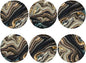 Black Gold Marble Style Coasters Set of 6 Coasters by Unknown