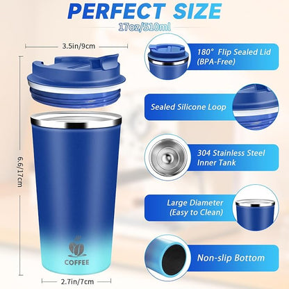 Insulated Travel Coffee Mug Reusable Coffee Tumbler Cup - Image 2