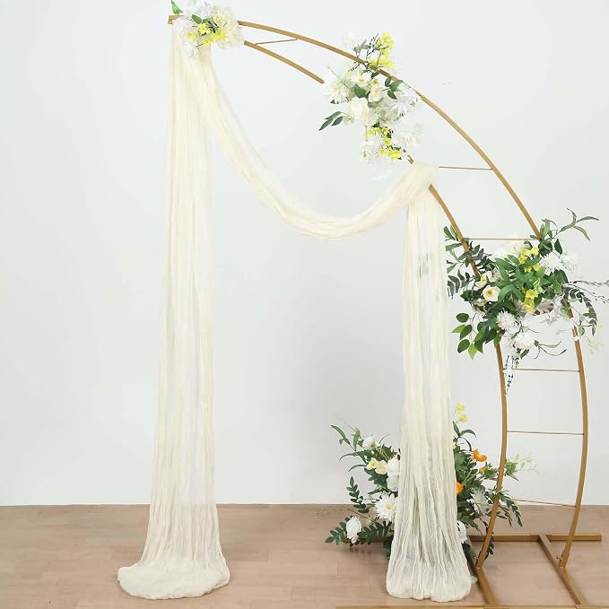 Efavormart 20ft Ivory Gauze Cheesecloth Wedding Arch Drapery Fabric, Extra Long - Image 5