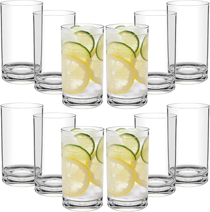 RLWY 17 Oz Acrylic Plastic Tumblers Set of 12, Shatterproof, Dishwasher-Safe by R%C3%89%CE%91LW%C3%81Y