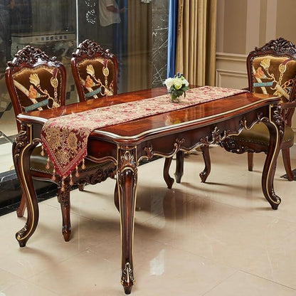 Luxury Vintage Design Table Runner 90 inches Long Embroidery Jacquard Fabric - Image 7