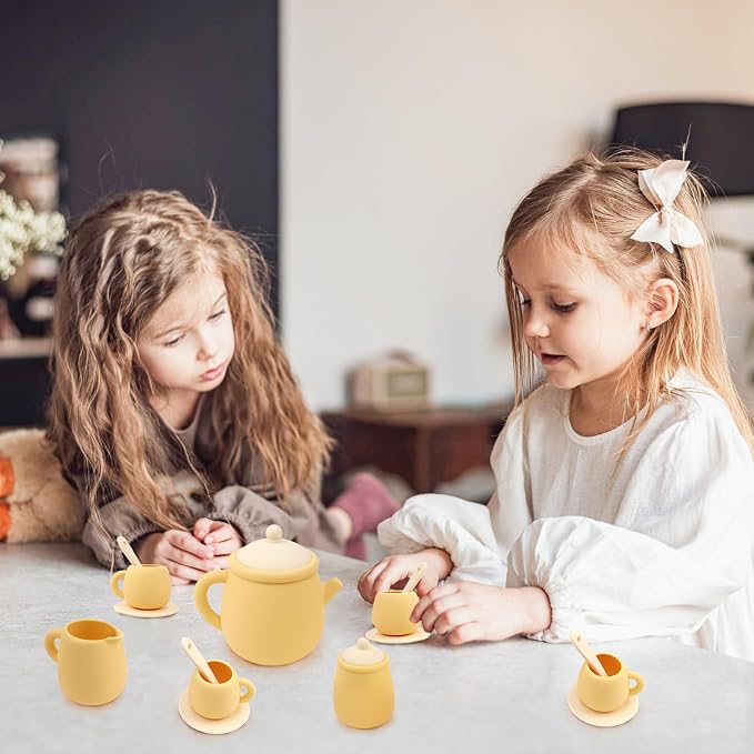 MCGMITT Toy Tea Set, Silicone Tea Party Set - Image 6