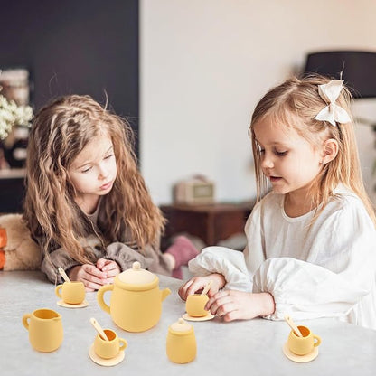MCGMITT Toy Tea Set, Silicone Tea Party Set - Image 6