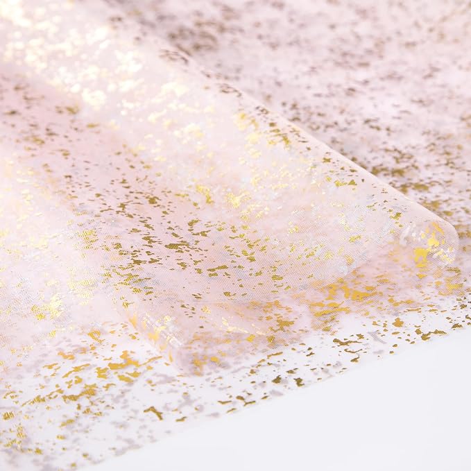 SiinvdaBZX 4 Pcs Light Pink Sheer Tulle Table Runner 120 Inch/10 Ft Long | - Image 5
