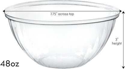 Reusable 48 Ounce Round Crystal Clear Plastic Pack of 8 Sets - Image 2