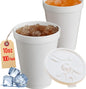 10OZ Foam Cups With Lids for Hot & Cold Drinks, USA-Made 100-Pack by MrMiracle