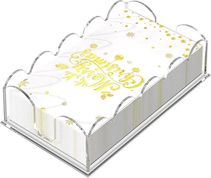 Transparent Acrylic Napkin Holder Clear Guest Paper Disposable Hand Towel Dispenser Tray Organizer For Table Home Kitchen Restaurant and Hotel Business