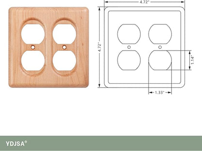 Maple Wood Double Outlet Cover Plate Wall Plates For Electrical Outlets With Durable Finish