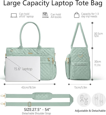 Bagstellar Teacher Tote Bag for Women, 15.6" Laptop Work Tote Computer Bag | - Image 4