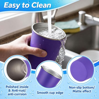 Mimorou 4 Pack Stainless Steel Pint Cups Metal Cups Unbreakable Drinking Water - Image 3