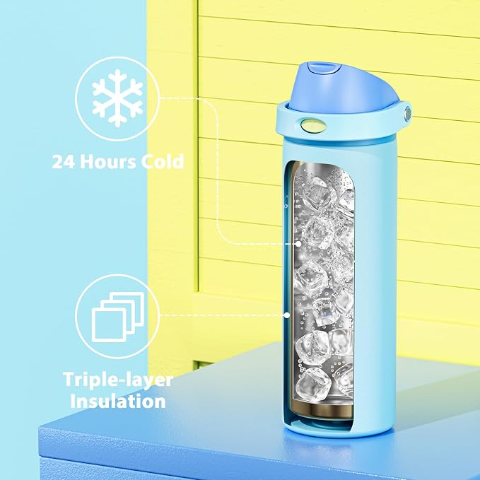 24 oz Insulated Water Bottle for Men: Meoky Stainless Steel Water Bottle - Image 3