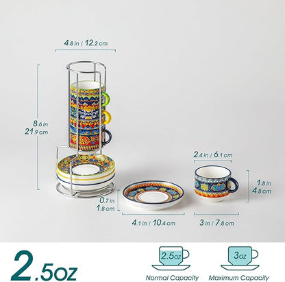 vancasso 2.5 Oz Bohemian Espresso Cups Set of 4 - Image 2