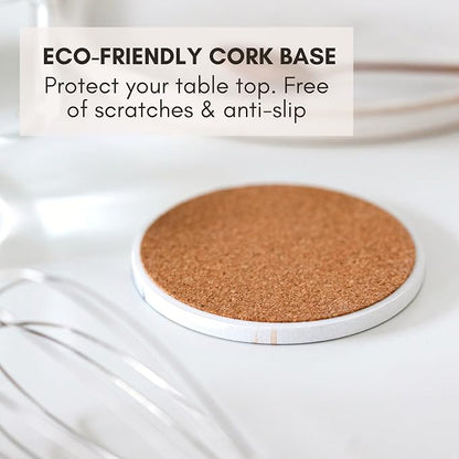 Terrazzo Coasters Set of 6, Colorful Boho Absorbent Ceramic Coasters | Speckled - Image 5