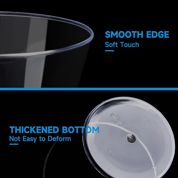 RACETOP 9 oz Clear Plastic Cups 100 packs, Disposable Plastic Party Cups - Image 4