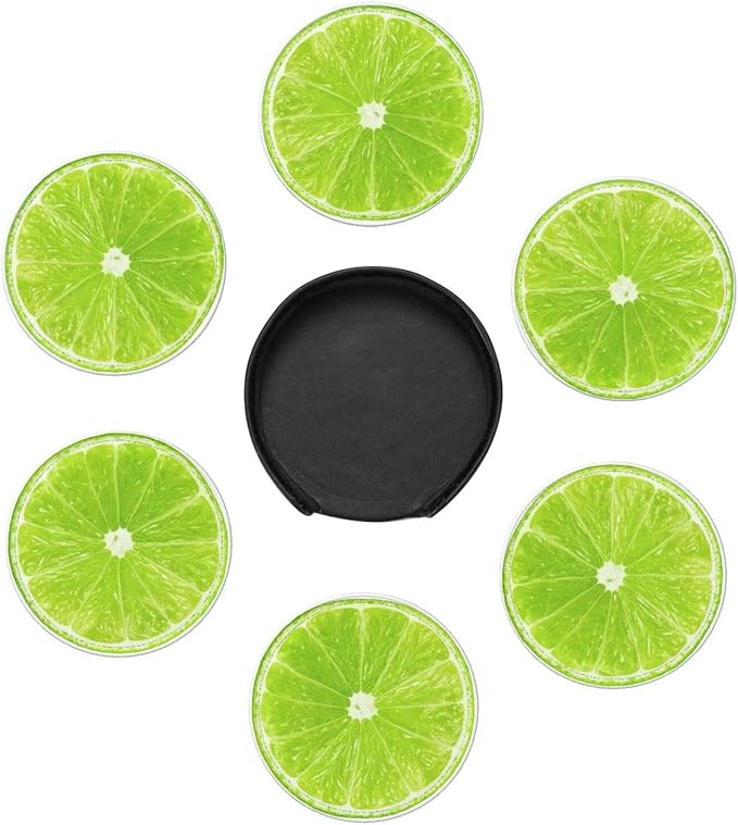 6 Pack Tropical Lime Slice Coaster - Image 3