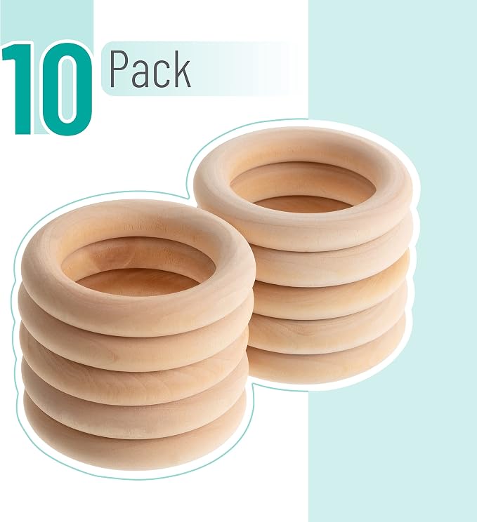 Mr. Pen- Wooden Rings, 10 Pack, Wooden Rings - Image 2