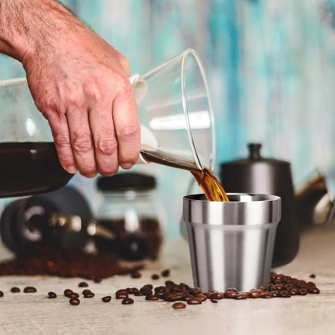 Beasea Mini Stainless Steel Cups, 6 oz Set of 4 Metal Drinking Cups, Stackable - Image 6