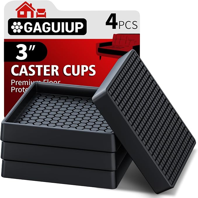 Non Slip Furniture Pads Square, Anti Skid Caster Cups, Anti Slip Furniture by GAGUIUP