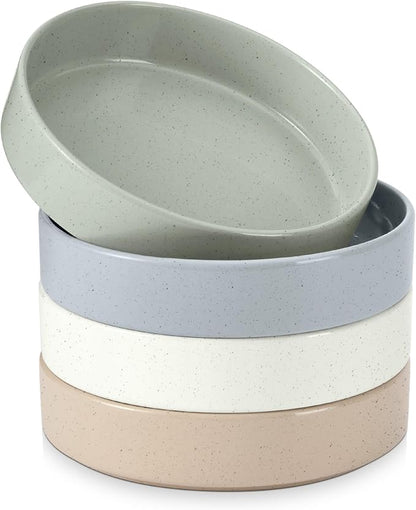 E-far Pasta Bowls Set of 4, 35oz Ceramic Large Salad Bowl Plates by E-far