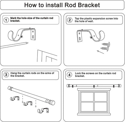 Curtain Rods for Windows 16 to 144 Inches Adjustable Length 1 Inch Diameter Window Curtain Rod with Aluminium End Cap, White