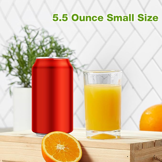 Mfacoy Small Juice Glasses Set of 6, 5.5-ounce Glass Cups, Heavy Base Small - Image 4