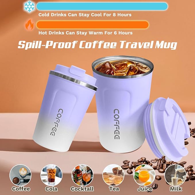 SPLMIFA Travel Coffee Mugs Leak-Proof, Reusable Coffee Cup - Image 2