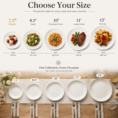 White Dessert Plates Set of 6, 7.5 Inch Ceramic Appetizer Plates, Small - Image 6