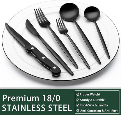 EWFEN 24-Piece Black Silverware Set - Image 5
