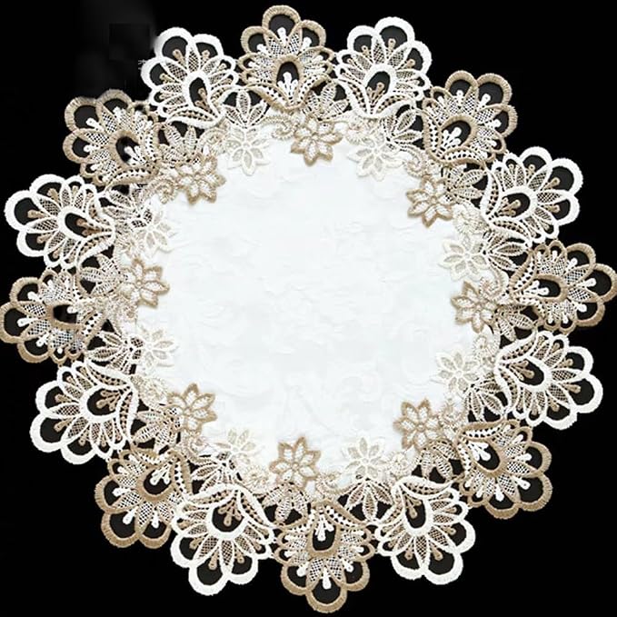 Sandweek Embroidered Placemats, Stain Resistant Lace Lunchmats Place Mats - Image 2