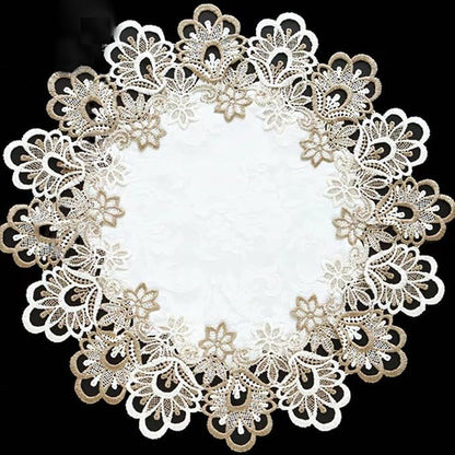Sandweek Embroidered Placemats, Stain Resistant Lace Lunchmats Place Mats - Image 2