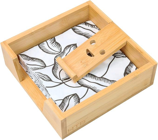 HTB Napkin Holder for Table, Napkin Organizer for Kitchen, Paper Napkin Holder Flat Napkin Basket