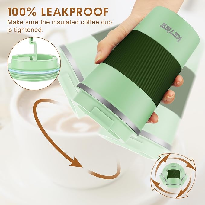 KETIEE 12oz Travel Mug, Insulated Coffee Cup - Image 4