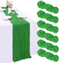 6 Pack Green Cheesecloth Table Runner 35 x 120 Inch | Boho Gauze Fabric by RestfulGlow