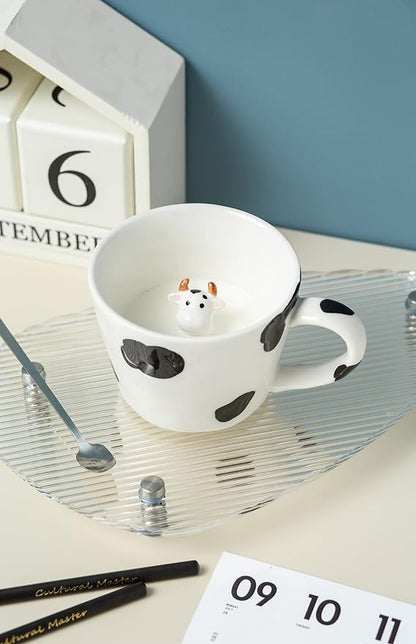 DIHOclub Cow Ceramic Cup Hidden 3D Animal Inside Mug, Cute Cartoon Handmade - Image 8