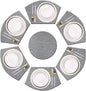 PIGCHCY Wedge Shaped Placemats Set of 6 with Centerpiece Round Mats Washable Kitchen Placemats Heat-Resistant Table Mats (Silver Grey)