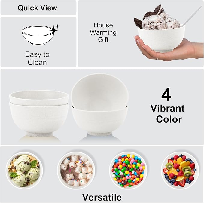 Wheat Straw Snack Bowls 10oz Set of 8 - Image 4