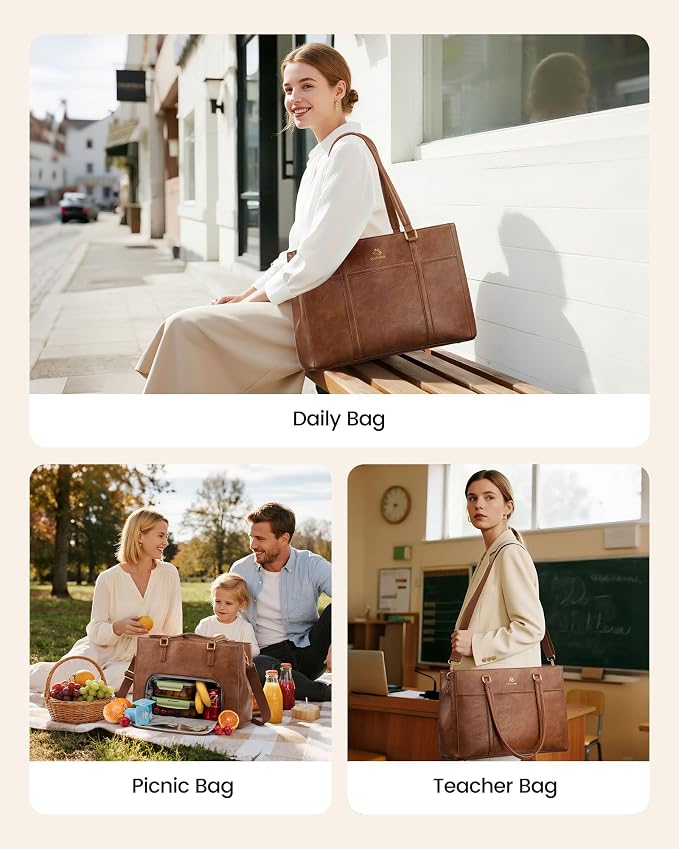 LOVEVOOK Lunch Bag for Women, Work Laptop Tote Bag - Image 2
