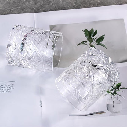 KAMMAK Old Fashioned Crystal Whiskey Glasses Set of 2, 8.45 oz (250 ml) Handmade Thick Base Tumbler with Delicate Rim & Seamless Design for Scotch, Bourbon, Cocktails, Lead-Free Barware
