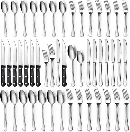 Hunycook 48-Piece Silverware Set by Dedicatedtoenhancingyourdiningexperience