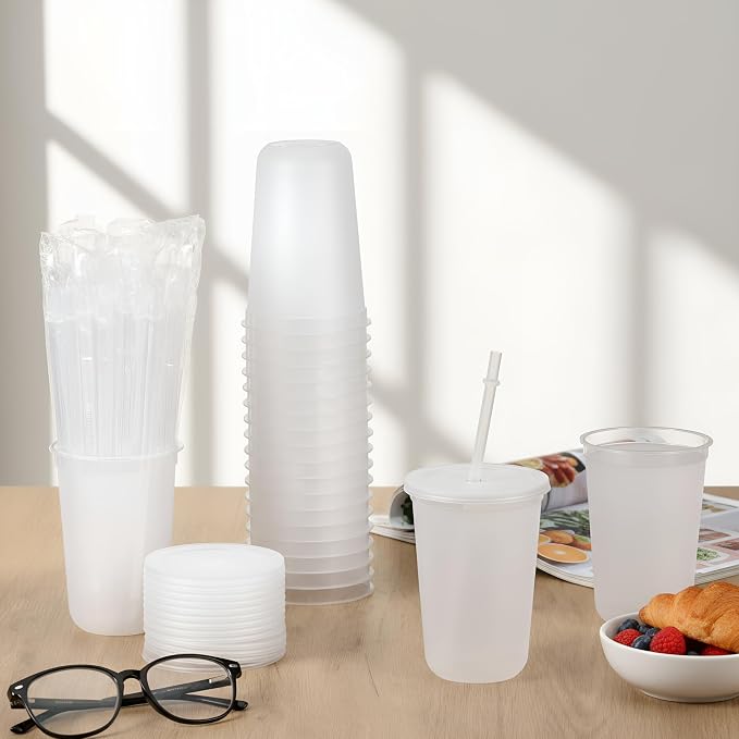 Lounsweer 30 Pcs Clear Reusable Cups - Image 2