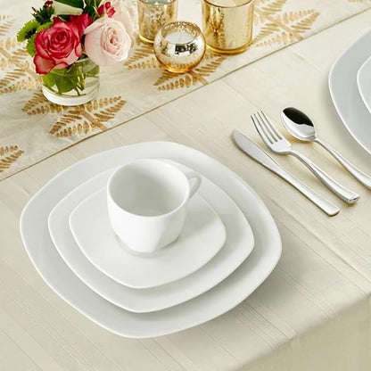 10" Square Dinner Plates Set of 4, Appetizer & Dessert, Dishwasher Safe - Image 4