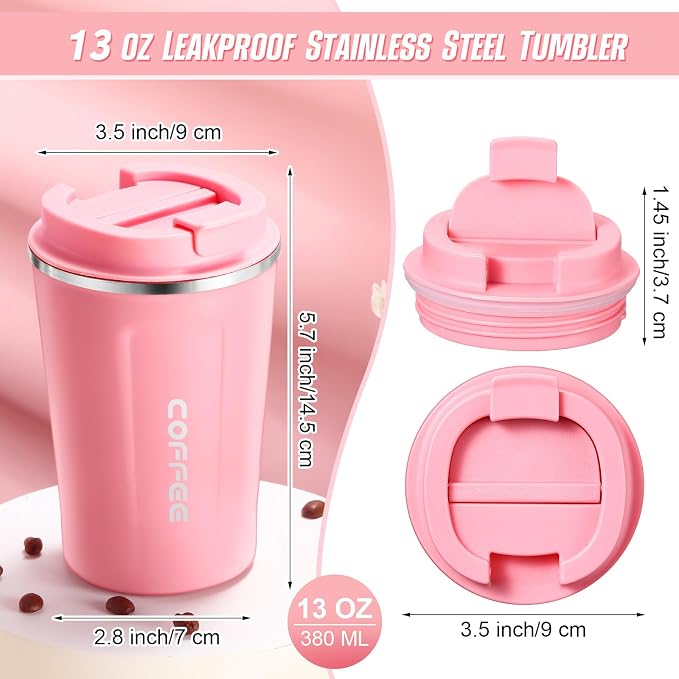 Sieral 4 Pcs 13 oz Travel Coffee Mug Insulated Reusable Coffee Cups - Image 2