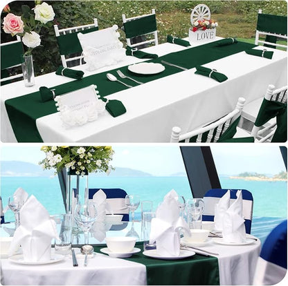 12 Pack Emerald Green Satin Table Runner 12 x 108 Inch Long Premium Table - Image 5