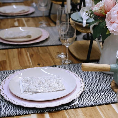 Pink Round Charger Plates, 13 Inch Metallic Chargers - Image 5