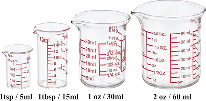 Ackers 4-Piece Glass Measuring Cup Set, Borosilicate Beaker Style Nesting - Image 9