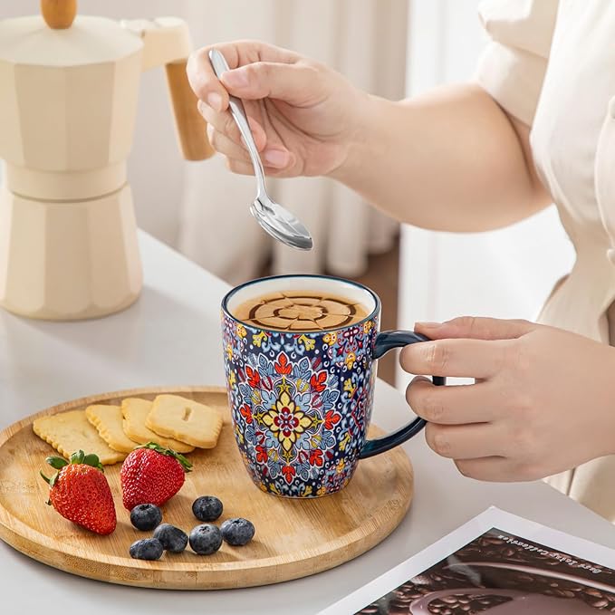 vancasso SIMI 12 oz Coffee Mugs Set of 6, Ceramic Mug - Image 6