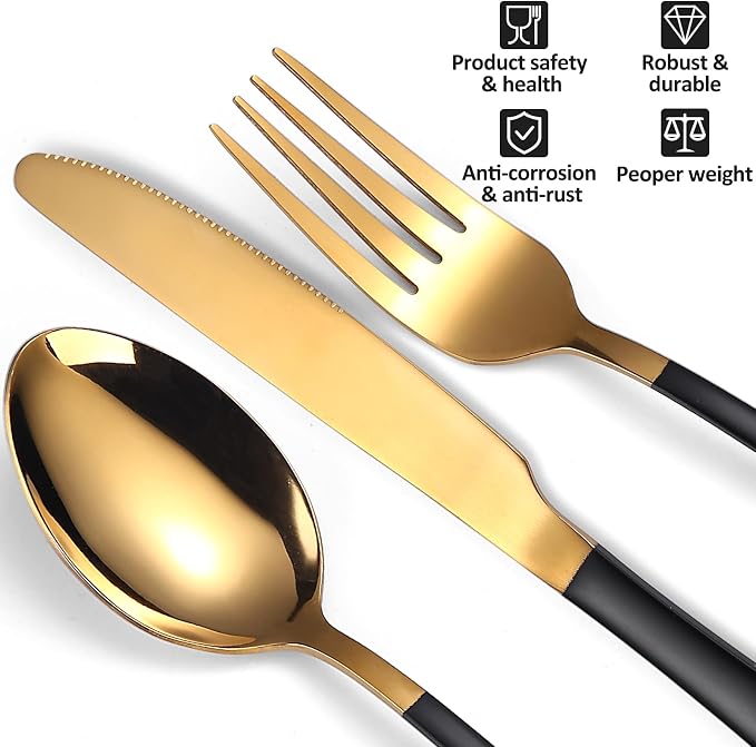 Black & Gold Silverware Set - Image 3