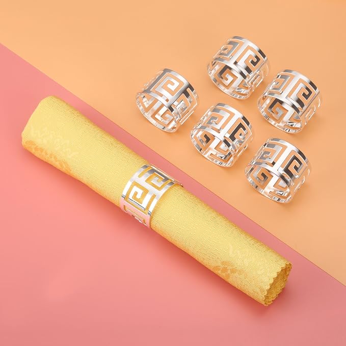 6PCS Hollow Out Napkin Ring Holder - Image 3