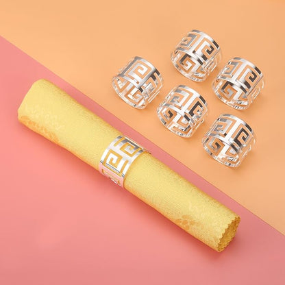 6PCS Hollow Out Napkin Ring Holder - Image 3