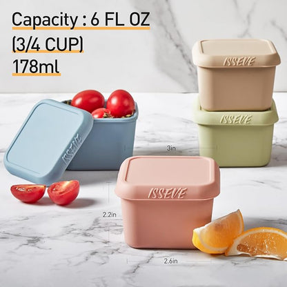ISSEVE 4pack 6oz Silicone Snack Containers - Image 4